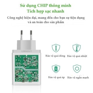 Sạc nhanh hỗ trợ 2 cổng QuickCharge 3.0 UGREEN CD132