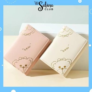 Ví Gấp 3 Hoạ Tiết Gấu Bear Màu Sắc Dập Nổi Mẫu Mới Nhất Siêu Xinh  ngocphanminhkhoi