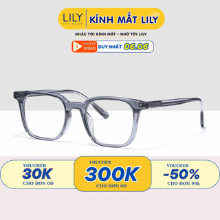 Gọng kính cận vuông nam nữ LILYEYEWEAR chất liệu nhựa cứng cáp kiểu dáng cơ bản dễ đeo 72017