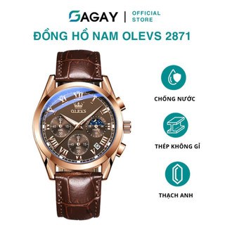 Đồng hồ nam chính hãng 2871 GAGAY Lịch chuyển động, thạch anh, mặt số phát sáng, chống thấm nước GD850