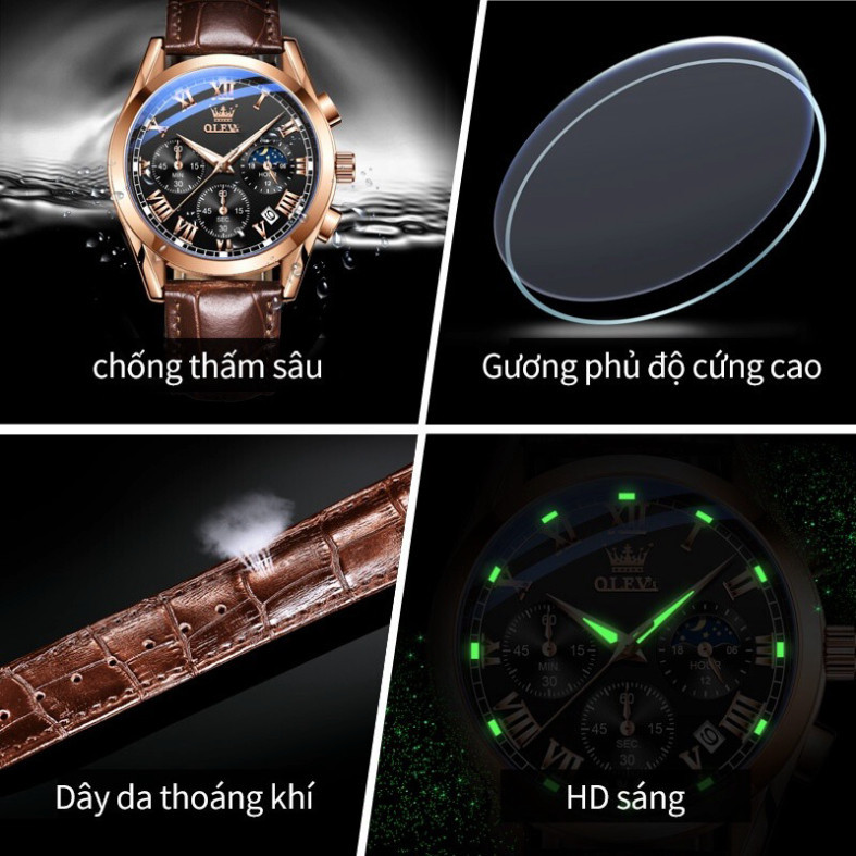 Đồng hồ nam chính hãng 2871 GAGAY Lịch chuyển động, thạch anh, mặt số phát sáng, chống thấm nước GD850 | BigBuy360 - bigbuy360.vn