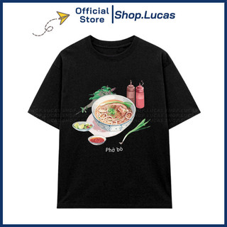 Áo Thun Ẩm Thực Việt Nam PHỞ BÒ Unisex Nam Nữ, CHẤT COTTON THOÁNG MÁT, THẤM HÚT MỒ HÔI HU