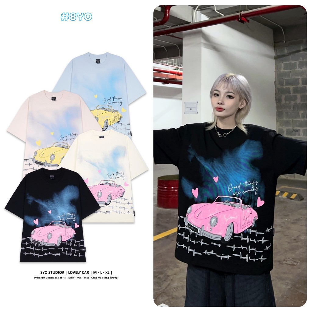 Áo Thun LOVELY CAR ART Cotton Mềm Mịn Mát - Áo Phông Local Brand Unisex Nam Nữ Form Rộng UT