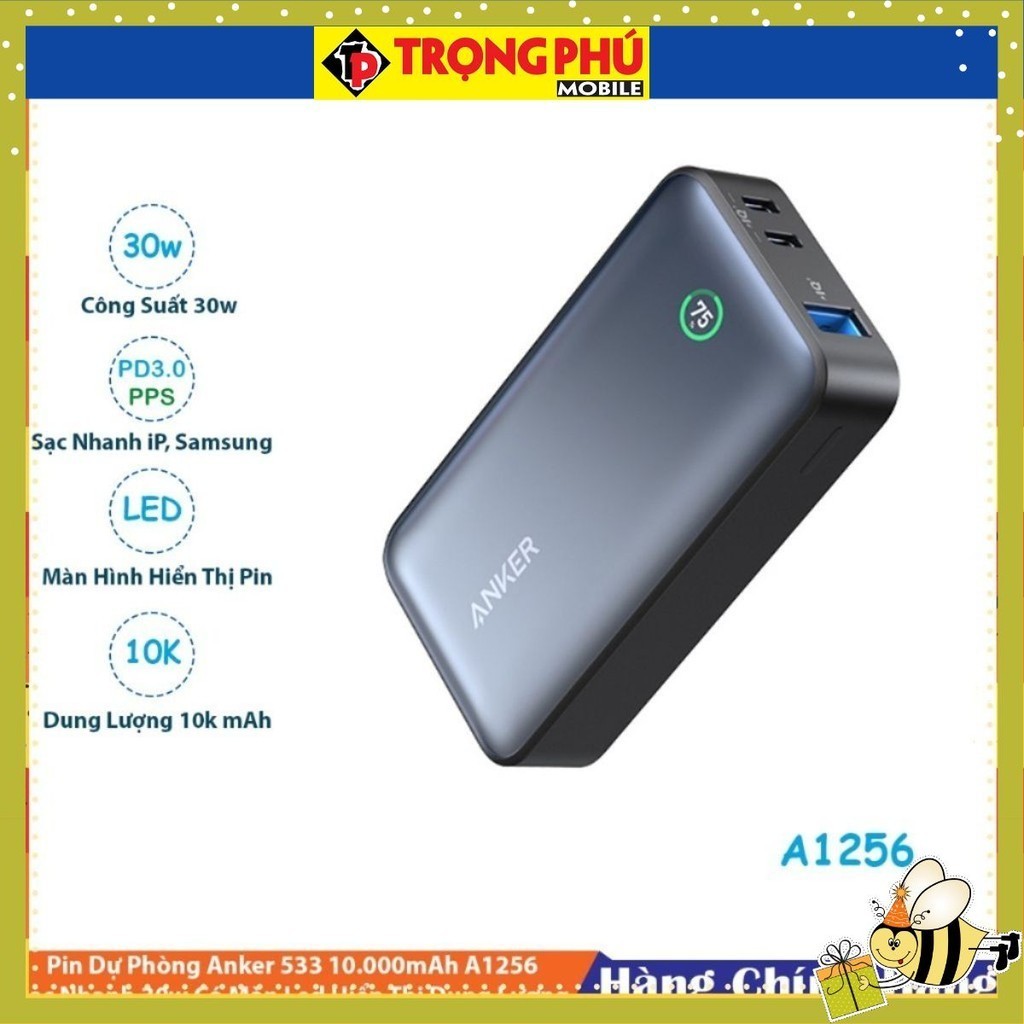 Sạc dự phòng Anker 533 2C1A 30W 10000mah Bán chạy