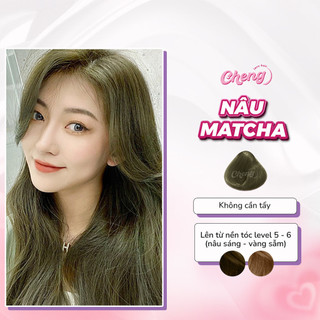 Thuốc nhuộm tóc màu nâu matcha không tẩy | chenglovehair, chenglovehairs