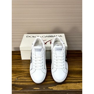 [ Hàng Nhập ] Giày sneaker Dolce Gabbana Trắng kẻ viền Đen logo DG new 2024 LA on web fullbox bill thẻ phụ kiện
