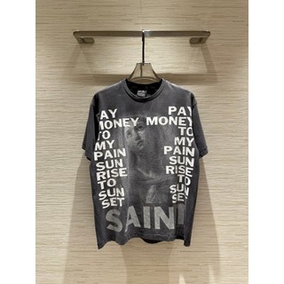 [ Sale Off 35% ] Áo phông T shirt Saint Laurent Xám họa tiết Đức Mẹ logo to LA on web