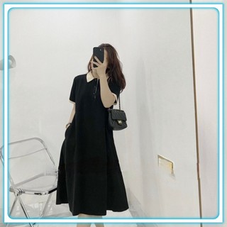 Váy Polo From Rộng mặc Thoải mãi Chất Co Dãn mặc Dễ Chịu , Đầm Polo Phối Viền Cổ Be From Rộng Dáng Dài_SP