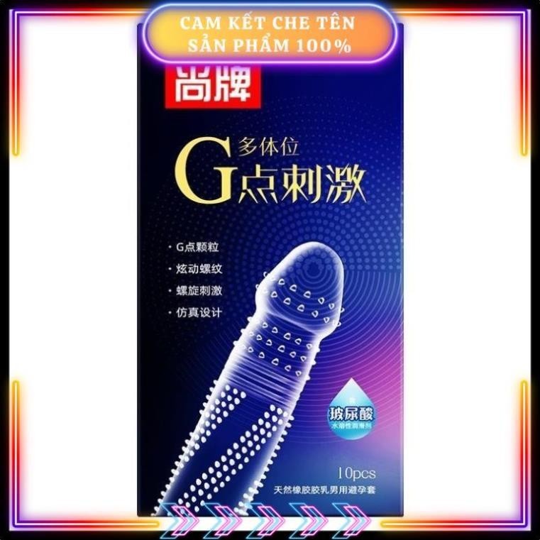 Bao cao su Gai Xoắn Ôc ôm sát kích thích sâu tăng khoái cảm Hộp 10 bao BS03