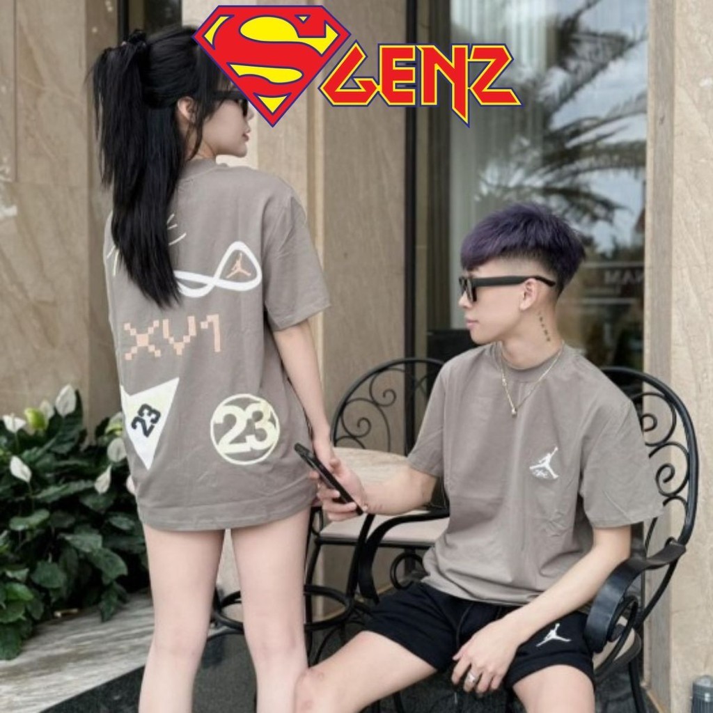 SUPERGENZ - Áo phông nam nữ Jodan Flight XV1in to sau lưng unisex form rộng ulzzang phong cách hàn q