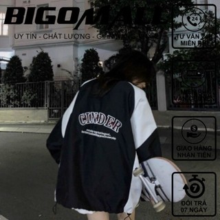 Áo khoác dù nam nữ cổ đứng phối màu cinder hot hit bigomall