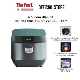 Nồi cơm điện tử Delirice Plus 1.8L RK776B68- Xám - HAPOS