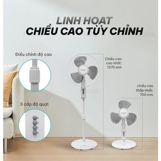 Quạt đứng sharp chính hãng, động cơ bạc thau 50w làm mát nhanh pj-s40mv-lg - không có điều khiển - hapos official