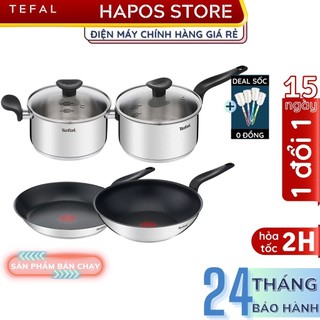 Bộ nồi Tefal Primary inox chống dính bếp từ Chính hãng, chảo sâu lòng chiên xào 16cm-24cm dẫn nhiệt tốt - HAPOS OFFICIAL