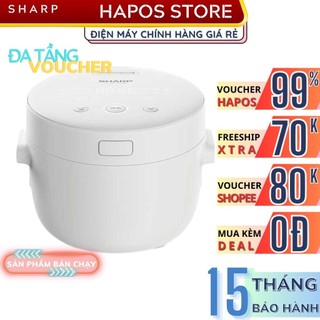 Nồi cơm điện tử mini sharp 1.1 lít chính hãng 790w, lòng nồi dày 1.842mm phủ nhôm chống dính - hapos official