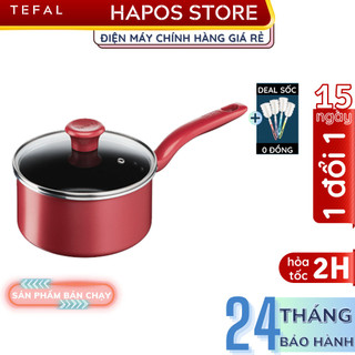 Nồi cán dài / quánh chống dính đáy từ tefal so chef g1352395 18cm có nắp - hapos