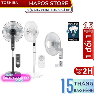 Quạt cây đứng Toshiba Inverter có điều khiển từ xa Chính hãng, quạt điện treo tường 3 cánh điều hòa - HAPOS OFFICIAL