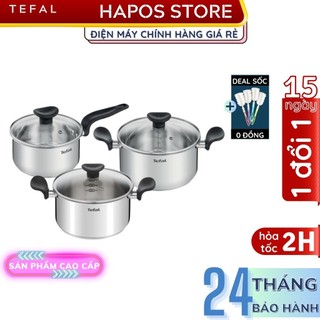 Bộ nồi inox 6 món quánh 16cm 1.5l & nồi 20cm 3l & nồi 24cm 5.3l tefal primary 16/20/24cm e308s674 - hapos
