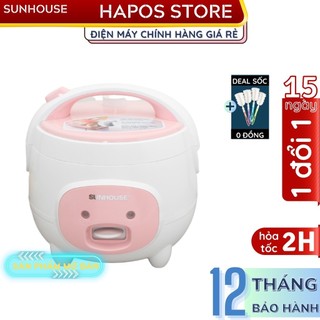 Nồi cơm điện sunhouse mini 1.2l và 1.8l chính hãng, lòng nồi lớp chống dính siêu bền giữ nhiệt tốt - hapos official