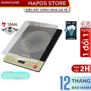 Bếp từ đơn Sunhouse cảm ứng SHD6803 Chính hãng, Tặng nồi lẩu mặt kính cường lực có khóa trẻ em - HAPOS OFFICIAL