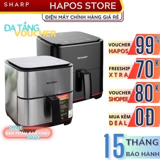 Nồi chiên không dầu 7 lít Sharp Chính hãng 1650W, Bảng cảm ứng tiếng Việt Air Fryer KF-AF70EV-BK - HAPOS OFFICIAL