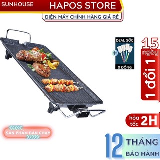 Bếp nướng điện Sunhouse không khói Chính hãng, Vỉ nướng thịt bằng điện chống dính công suất cao SHD4607 - HAPOS OFFICIAL