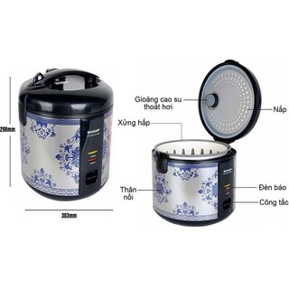 Nồi cơm điện nắp gài Sharp KS-19TJV 1.8 lít chống dính - HAPOS OFFICIAL