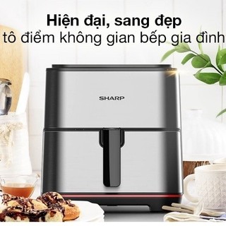 Nồi chiên không dầu Sharp Chính hãng, chiên nướng, rã đông, sấy hoa quả đa năng chống dính - HAPOS OFFICIAL