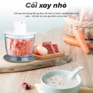 Máy xay sinh tố cầm tay Sharp 0.7 Lít Chính hãng 2 cối 600W, có cối xay thịt kèm que đánh trứng đa năng - HAPOS OFFICIAL