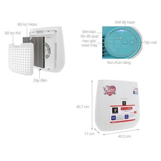 Máy lọc không khí Sharp Air Purifier phòng 23m2 Chính hãng, giá rẻ giao ngay, lõi lọc HEPA hút bụi mịn - HAPOS OFFICIAL