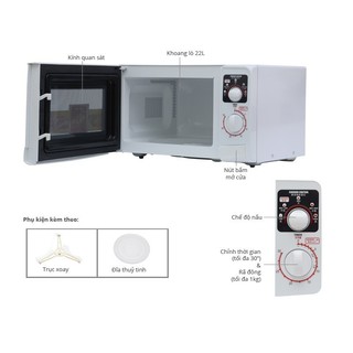 Lò vi sóng 20 Lít 700W Sharp Chính hãng, núm xoay cơ giá rẻ, giao ngay rã đông nhanh R-209VN(W) - HAPOS OFFICIAL