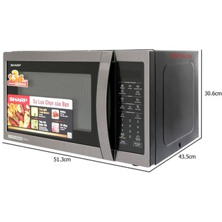 Lò vi sóng Inverter Sharp 28 Lít Chính hãng 1100W, giá tốt có trả góp, tiết kiệm điện R-G728XVN-BST - HAPOS OFFICIAL