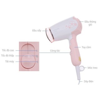Máy sấy tóc philips mini gấp gọn có 2 tốc độ sấy công suất 1000w hp8108 - hapos bảo hành 24 tháng chính hãng