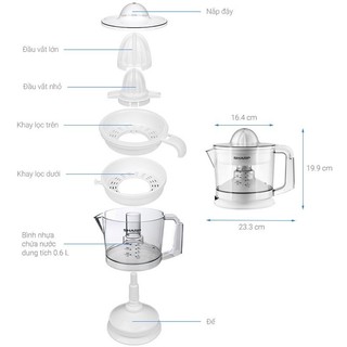 Máy vắt cam tự động Sharp Chính hãng, ép bưởi, quýt, chanh,.. bằng điện tự đảo chiều công suất lớn - HAPOS OFFICIAL