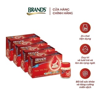 Combo 4 Hộp 6 Chai Nước Yến Thật BRAND'S Không Đường (70g/Chai)