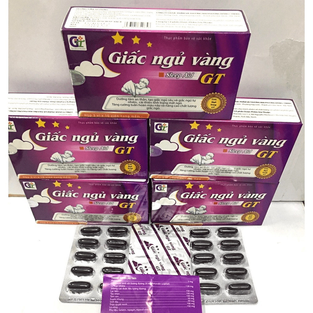 Giấc ngủ vàng GT dưỡng tâm an thần, tạo giấc ngủ sâu và giấc ngủ tự nhiên, tăng cường hoạt huyết dưỡng não hộp 30viên