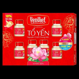 Hộp 6 lọ tổ yến nguyên chất chưng sẵn vị hạt sen Yến Việt (6x70ml) - Y01212
