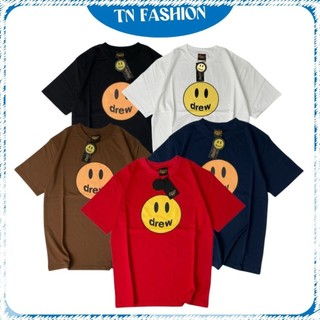Áo Thun Tay Lỡ Unisex In Hình Drew Mặt Vui , Áo Phông Nam Nữ Form Rộng Oversize 100% Cotton Premium 100%  Cotton 250gsm