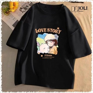 Áo Thun Nữ, Áo Phông Nam Nữ Unisex Tay Lỡ  Mã TN Love Story In Hình Chất Cotton Form Rộng Phong Cách Ulzzang