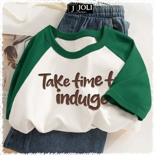 Áo Thun Nữ, Áo Raglan Tee Unisex Mã Take Time Chất Cotton Form Rộng Cho Nam Nữ