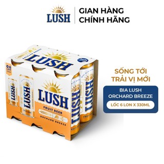  Bia Lush Orchard Breeze vị Mơ Đào Thơm Dịu - Lốc 6 lon x 330ml (Nồng độ cồn 4%)