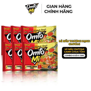 Mì Nấu OMTOMI Canh Chua Tôm - Combo 6 Gói X 126GR