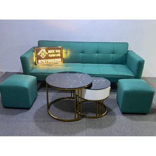 Bàn trà mẹ bồng con tròn, bàn sofa mặt kính cao cấp