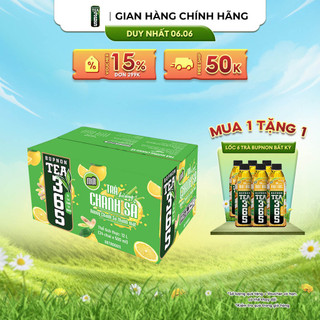 Trà BUPNON TEA365 Hương Chanh Sả - Thùng 24 Chai x 500ML