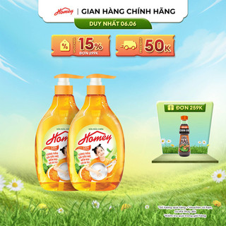Combo 2 Sữa rửa chén Homey hương Cam Satsuma Chai 950gr