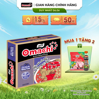 Mì Omachi Hương Vị Lẩu Bắp Bò Riêu Cua Gói 80g - Thùng 30 Gói x 80g