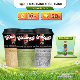 Combo 3 ly Vinacafé 3 vị (Americano + Hazelnut Latte + Mocha)
