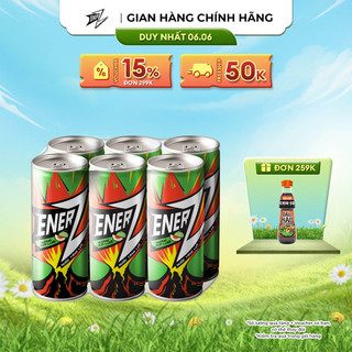 Nước Tăng Lực EnerZ vị Dưa Lưới - Lốc 6 Lon x 320ml