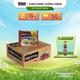 Phở Bò CHIN-SU Story Đặc Biệt (gói có thịt) Thùng 15 Gói x 144G