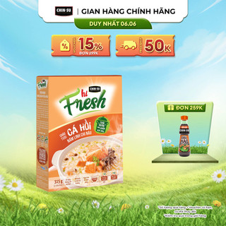 Cháo Tươi CHIN-SU Hi Fresh Cá Hồi Nấm Linh Chi Nâu 315G